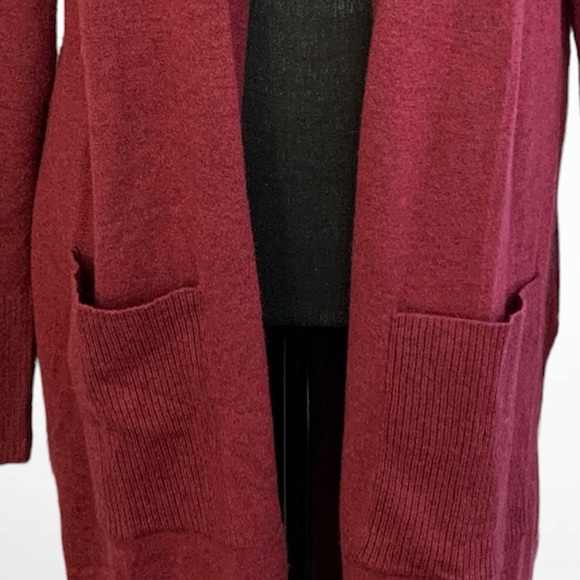 Time and Tru Women's Duster Cardigan Sweater Midweight XL 16-18 Burgundy - Picture 6 of 8